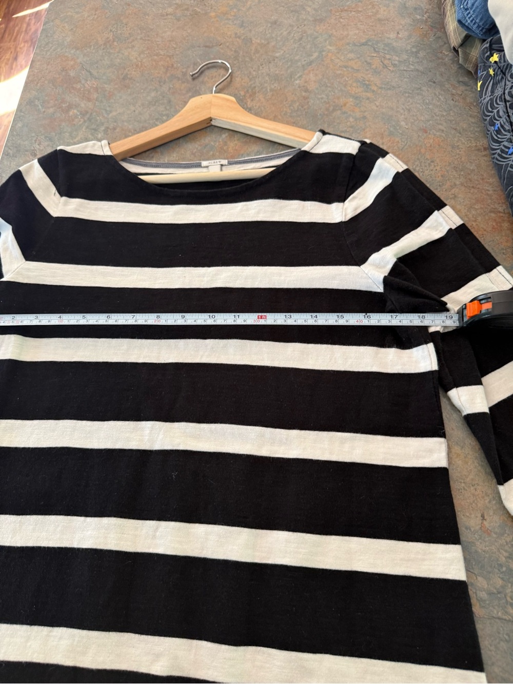 J. Crew Black and White Striped Midi Shift Dress - Picture 6 of 6